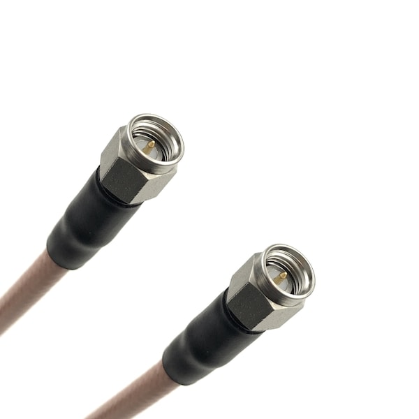 RG-400 Coaxial Cable Assembly w/SMA (Male) to SMA (Male) Connectors, 50 Ohm Impedance, 1 ft Length